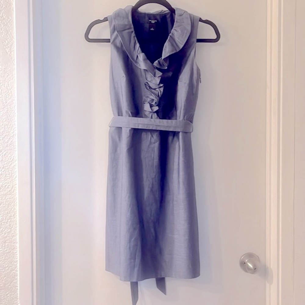Ann Taylor Ruffle Sheath Dress with Belt